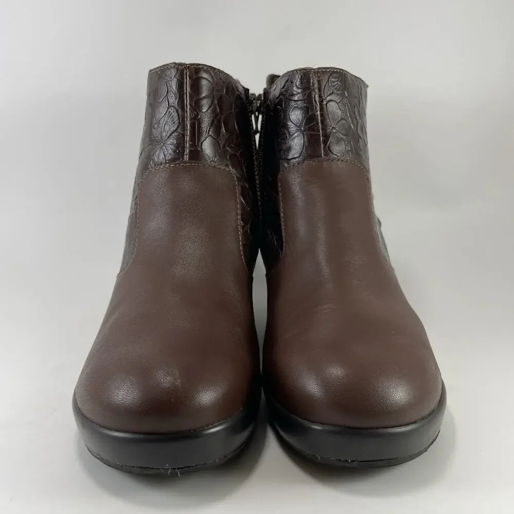 Alegria Stevee Boots Womens Size 38, US Size 8-8.5 Brown Embossed Floral STE-796 - Picture 2 of 13